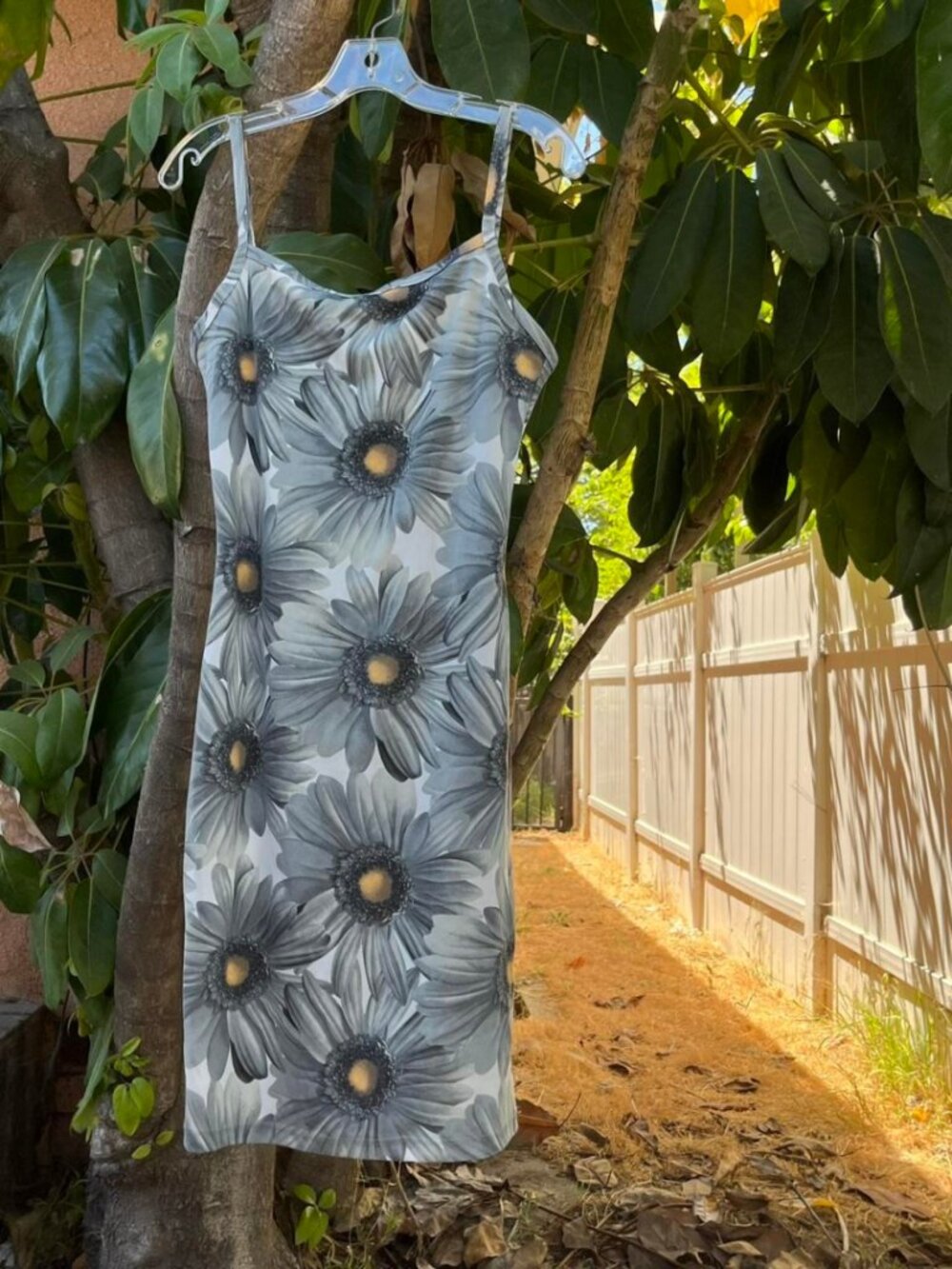 Women's Blue and Grey Dress